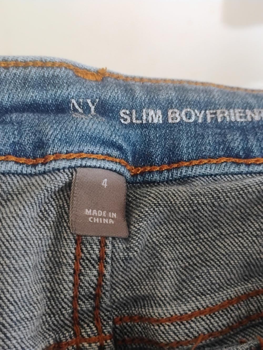New York & Company Slim Boyfriend Jeans in Light Blue Denim